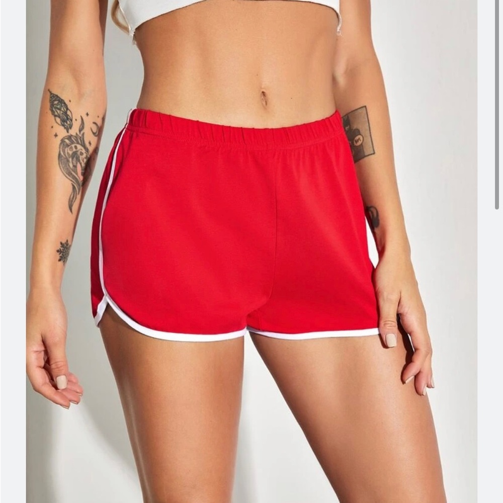 Red and white shorts